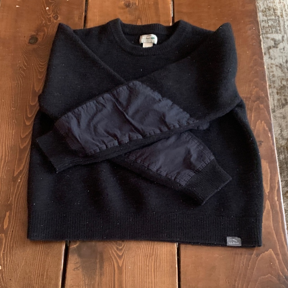 L.L. Bean Men's Dark Sweater with Elbow Patches